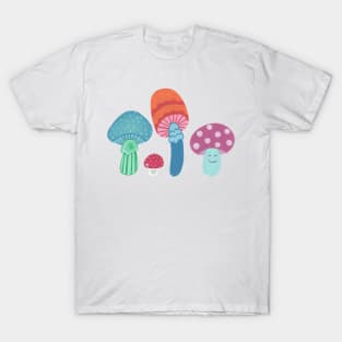 Row of cute mushrooms T-Shirt